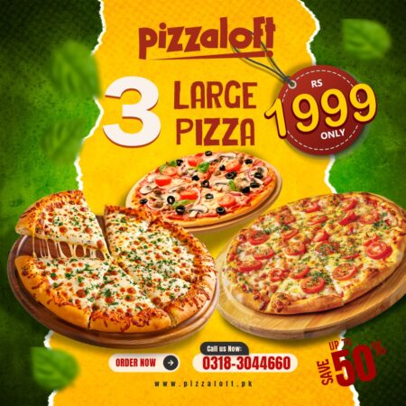 3 Large Pizza